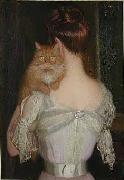 Woman with Cat Lilla Cabot Perry